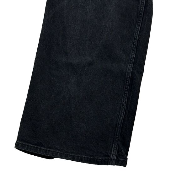 Free Assembly Women's Size 12 High Rise Full Wide Straight Black Jeans Grunge - Picture 3 of 10